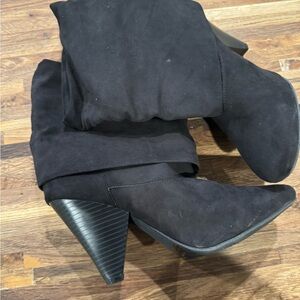 Black suede bootie